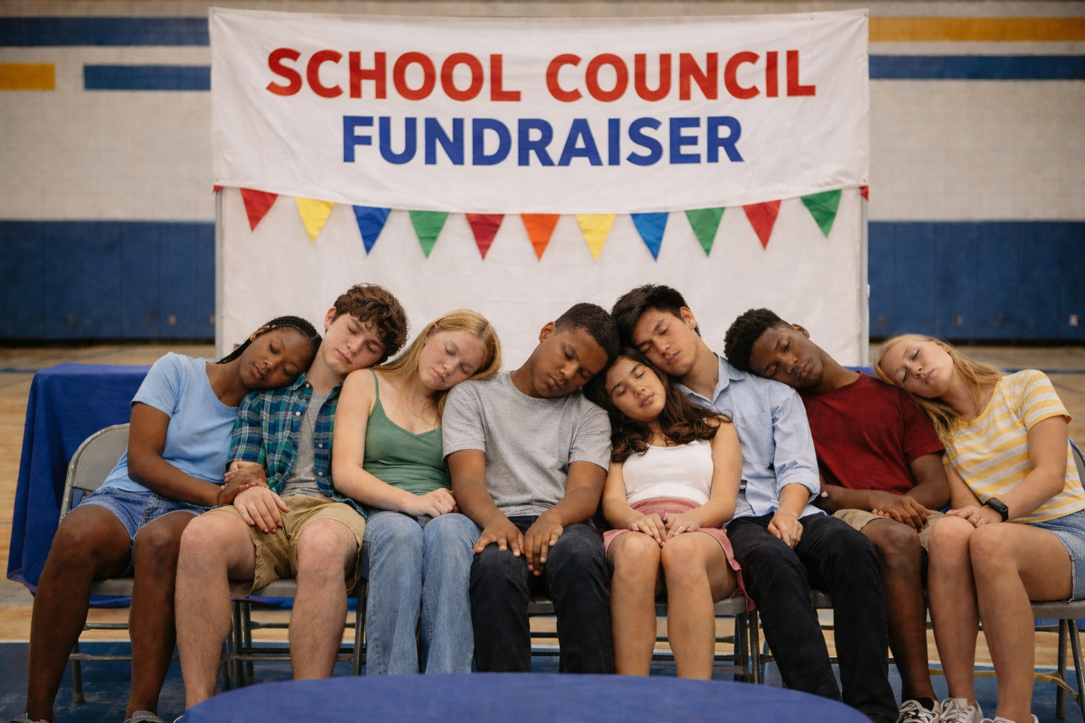 Students on stage